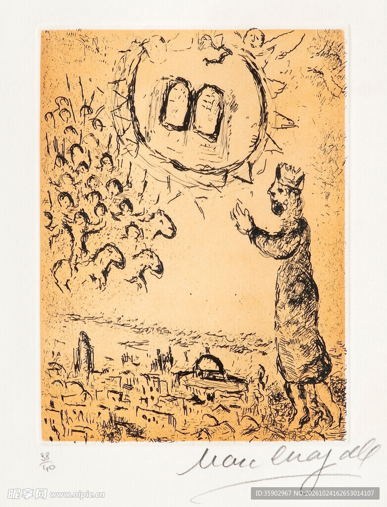 复古民俗手绘版画