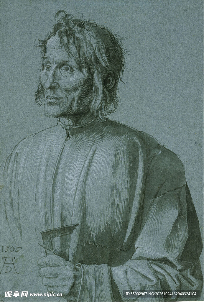素描男性半身人像