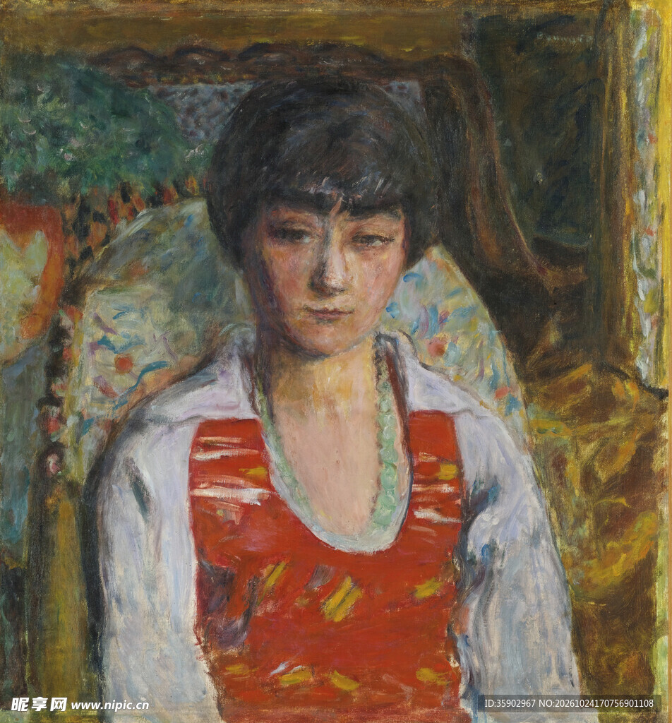 东方少女肖像油画