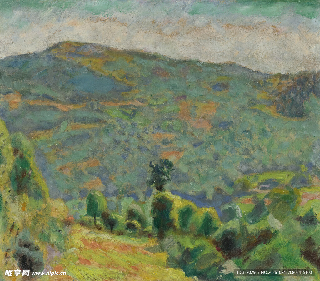 印象派山野风景油画