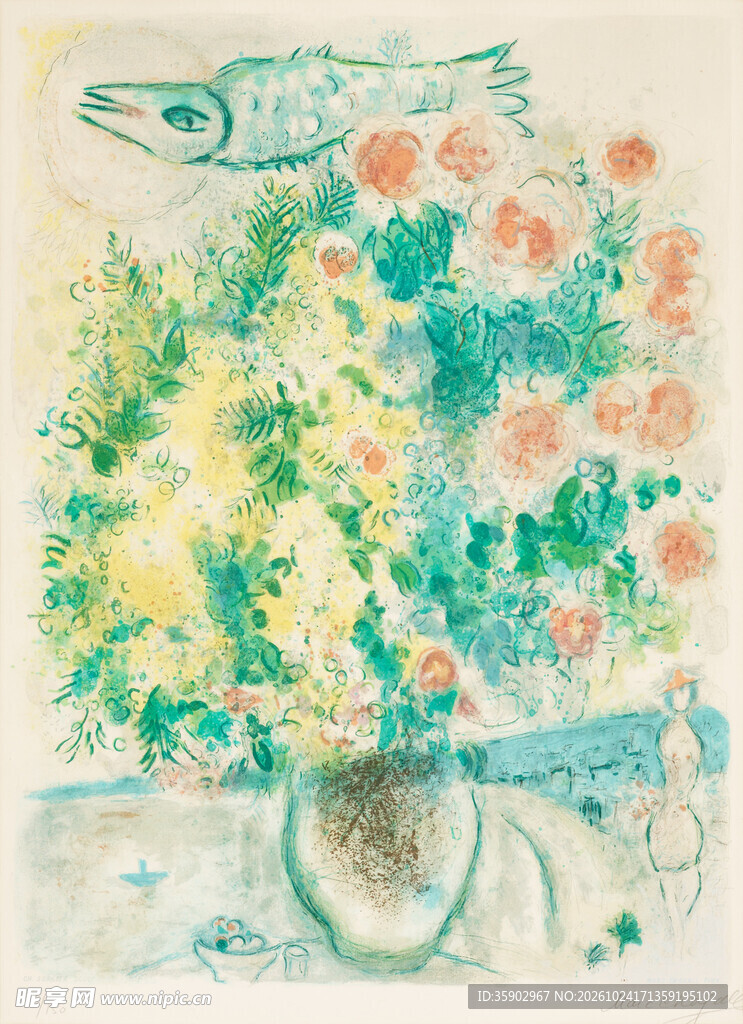 清新水彩花果插画