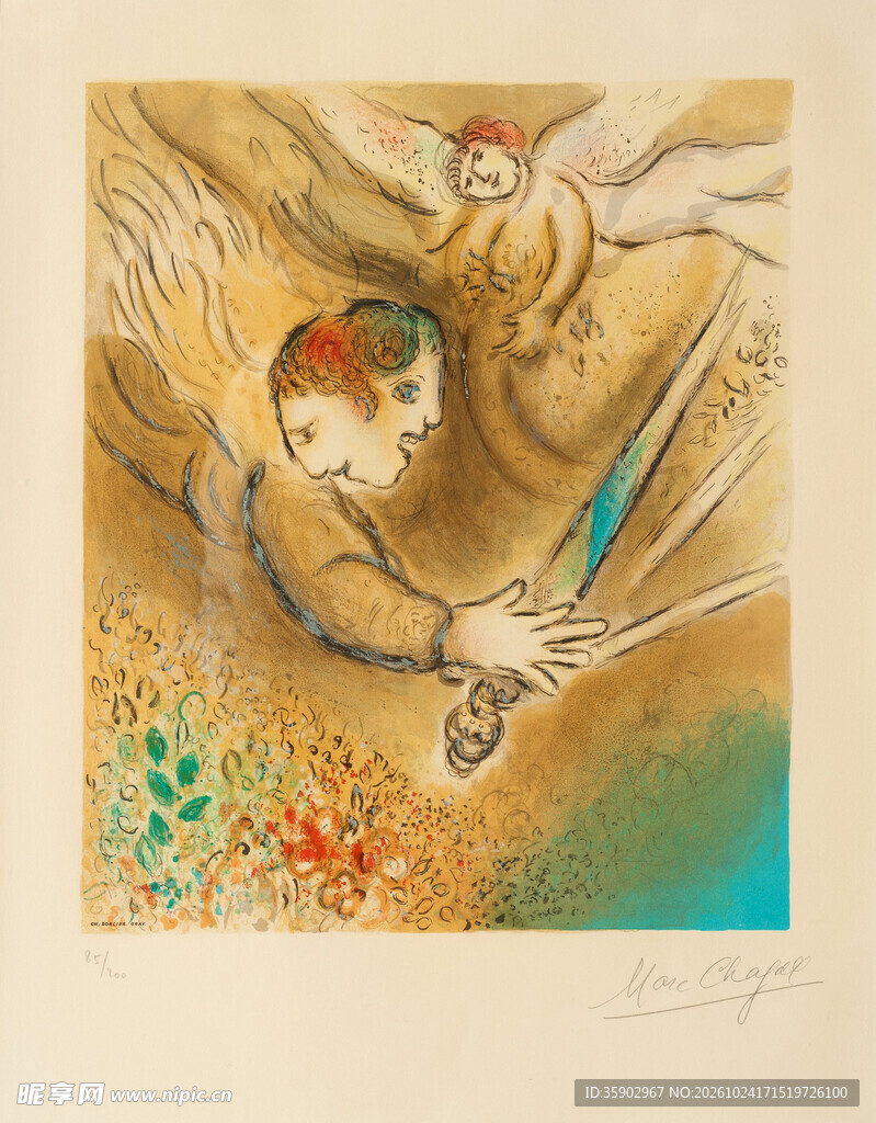 梦幻抽象人物版画
