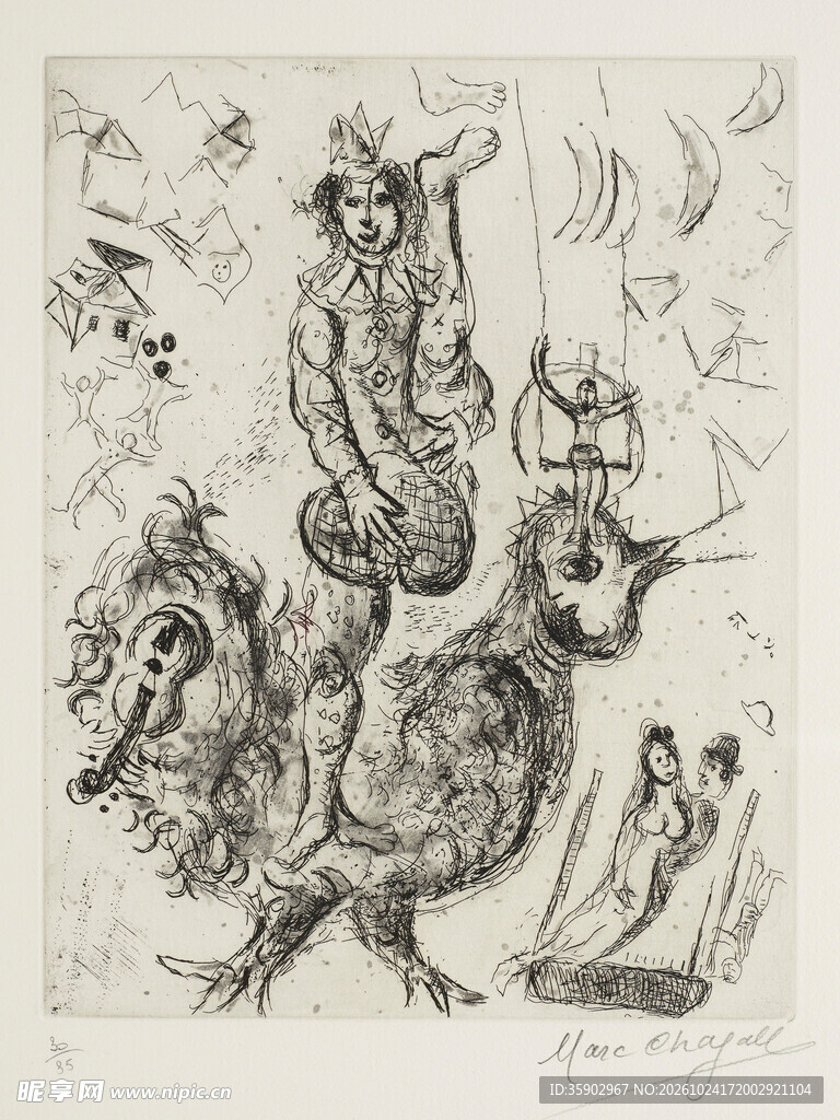复古抽象黑白版画