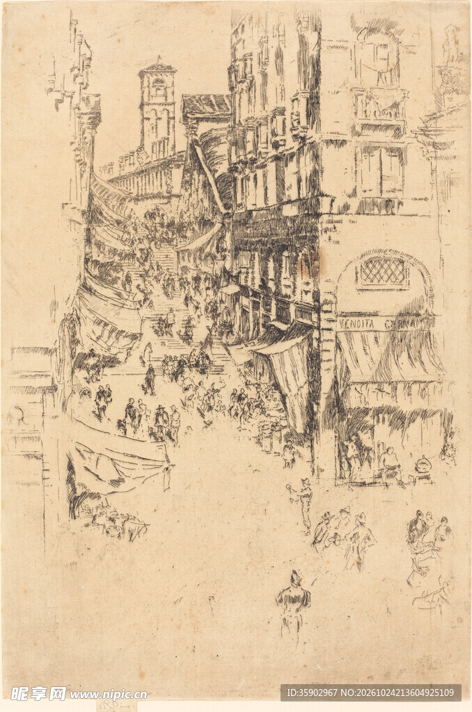 复古素描城市建筑