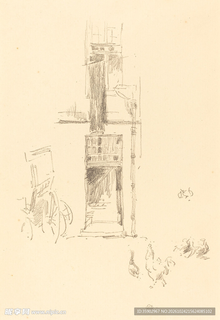 复古建筑素描手稿