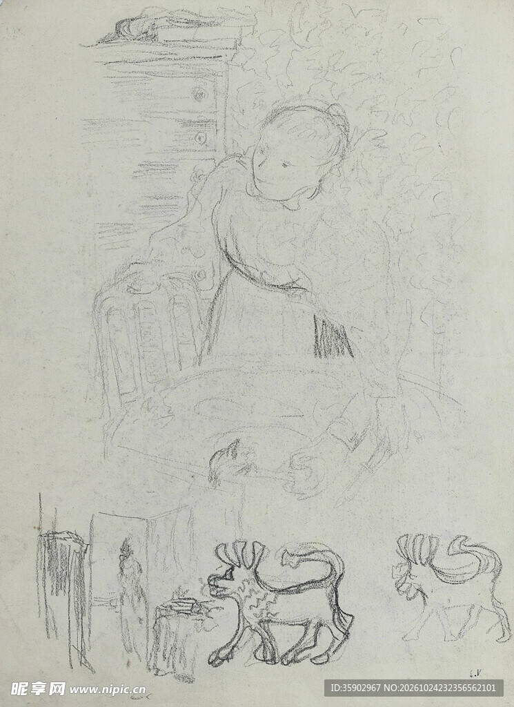 模糊旧素描人物画像