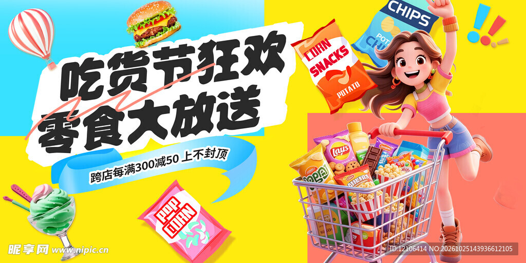 吃货节零食大放送海报