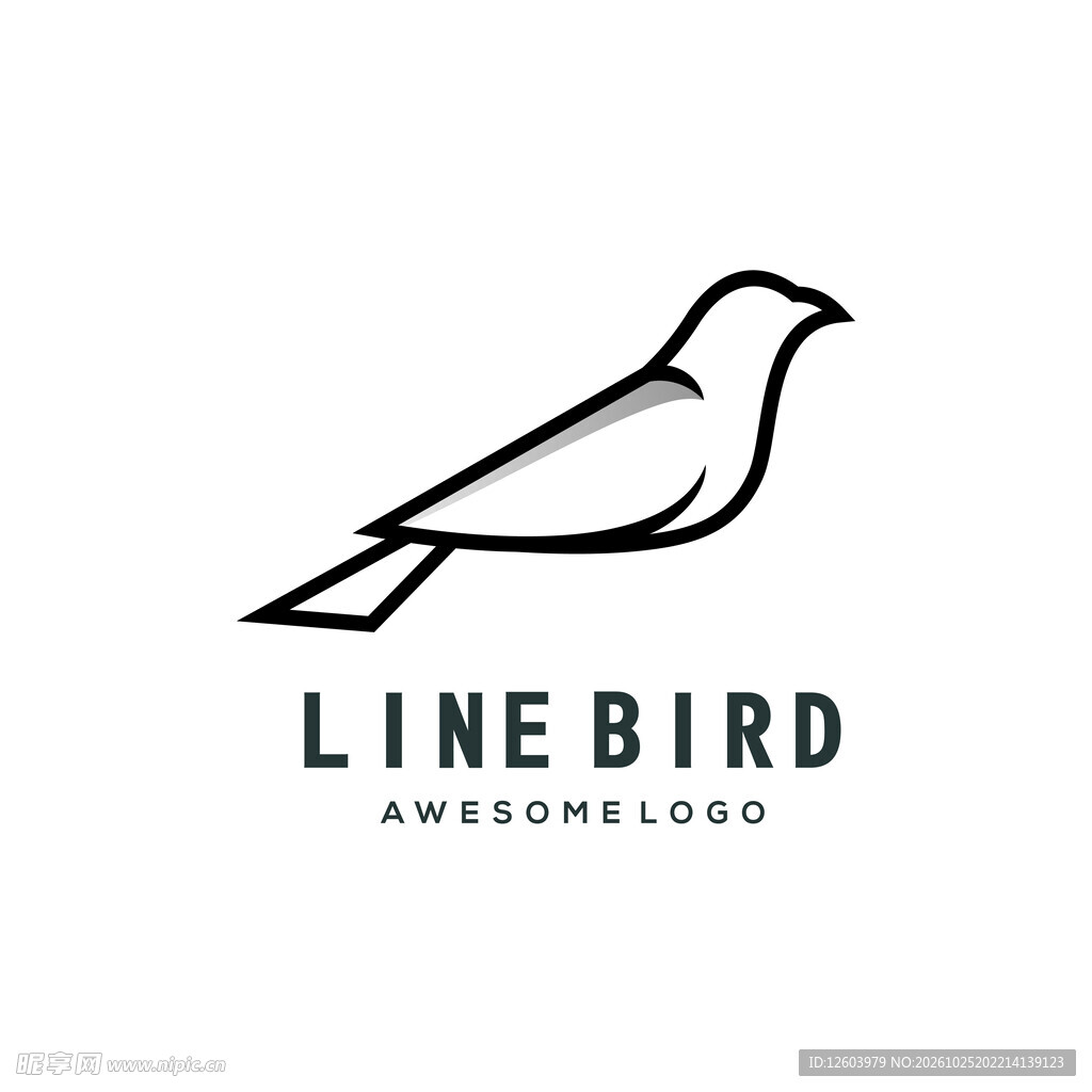 线条鸟品牌logo设计