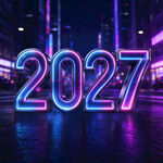赛博霓虹2027立体字