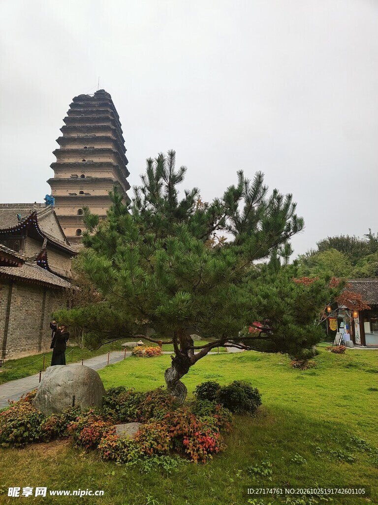 中式古塔园林景观