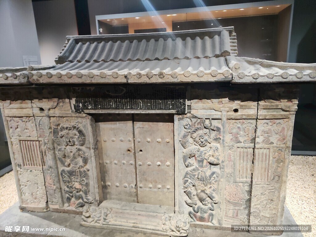 古代石雕宅院模型