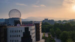 黄昏城市建筑远景