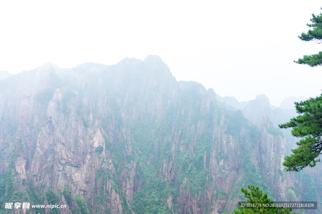 雾绕青山自然风光