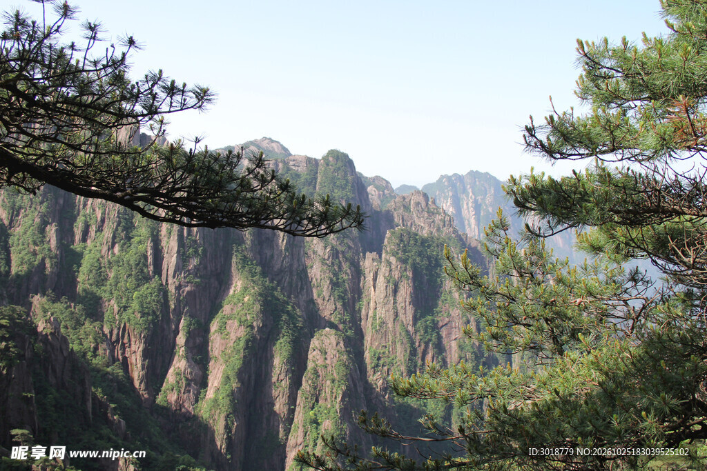 松间远眺奇峰山景