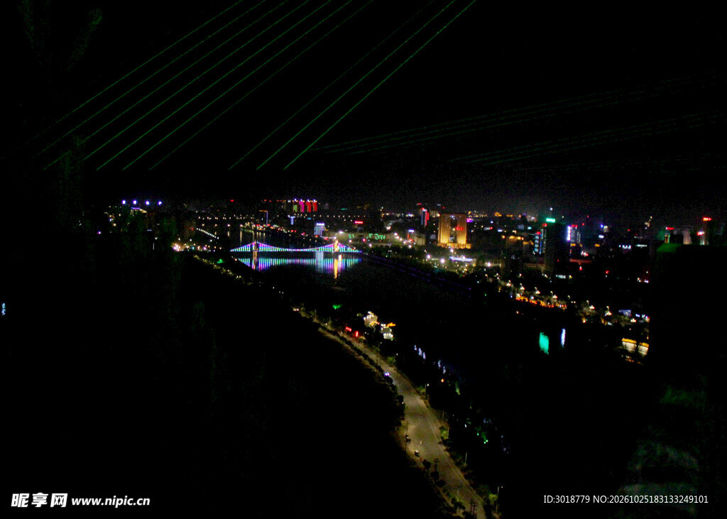 高空俯瞰城市夜景
