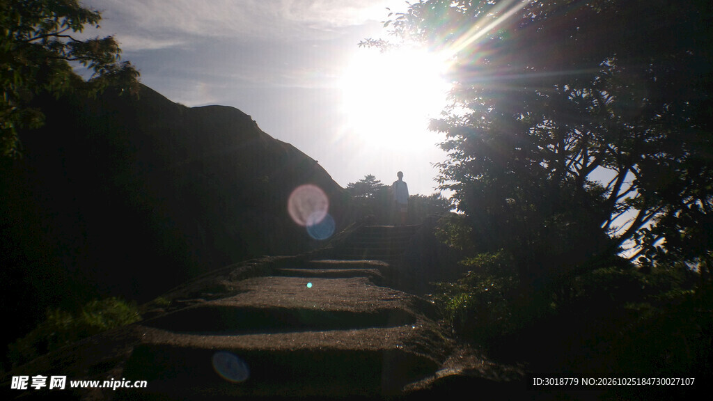 山野逆光自然风景