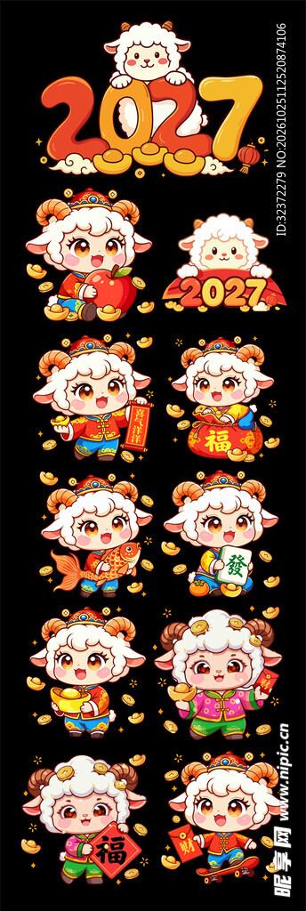 2027羊年新春艺术字