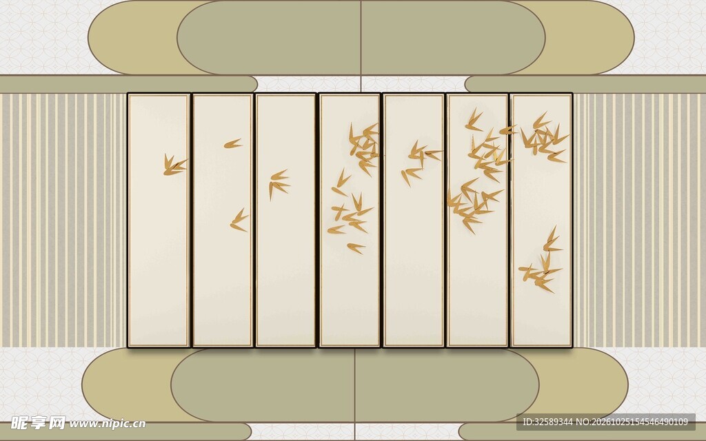 古风屏风装饰图案