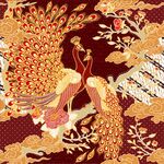 孔雀纹样素材