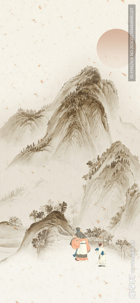 古风水墨山水图