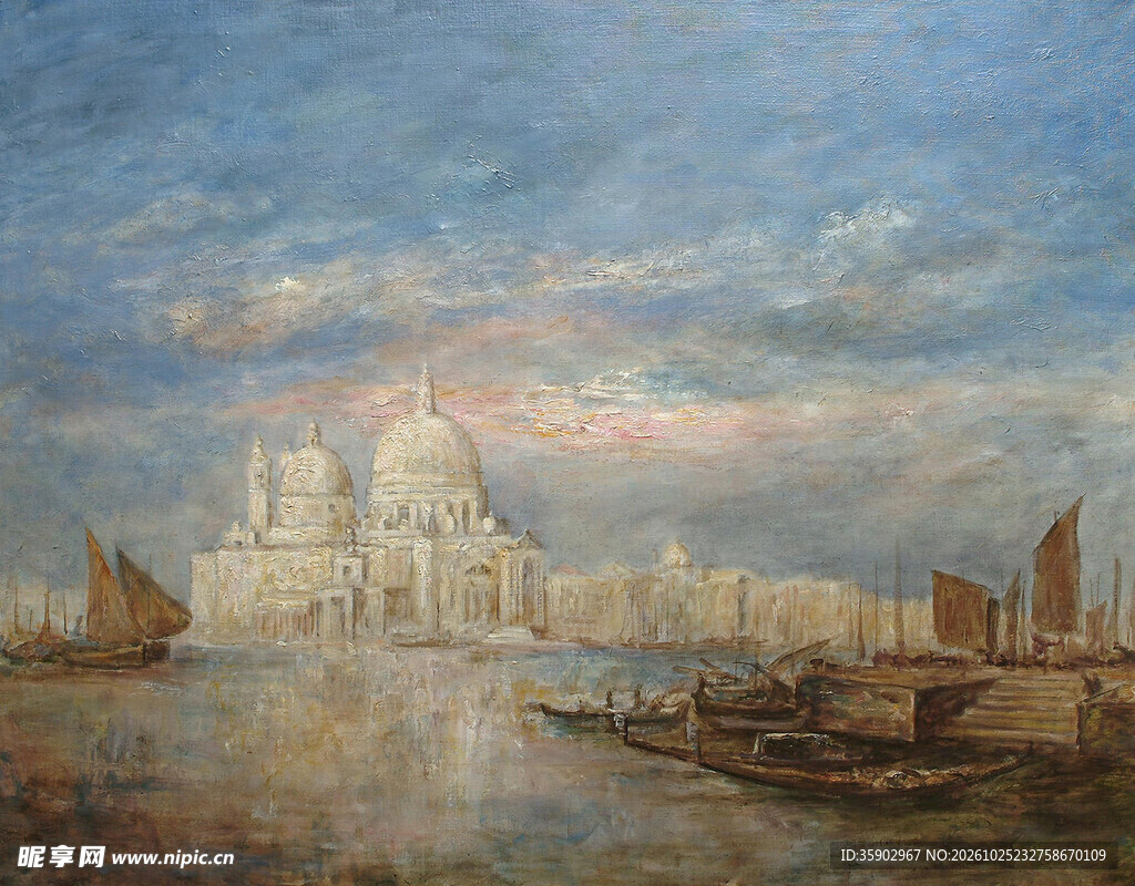 威尼斯水城风景油画