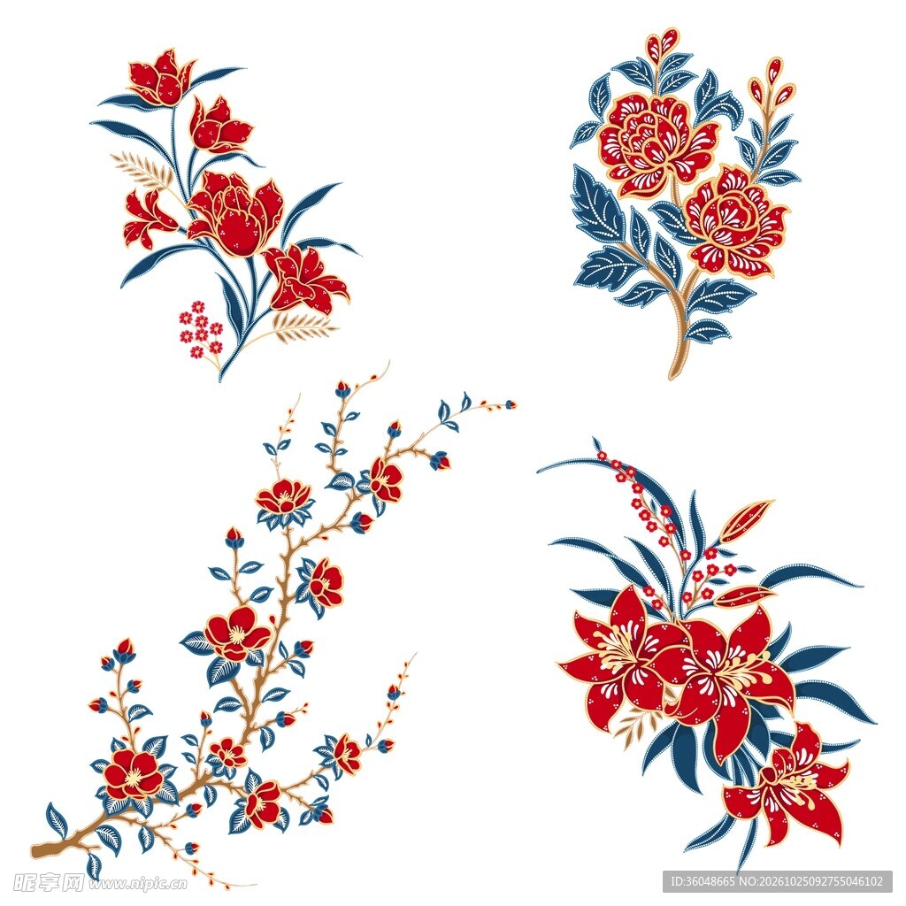 国风花卉素材