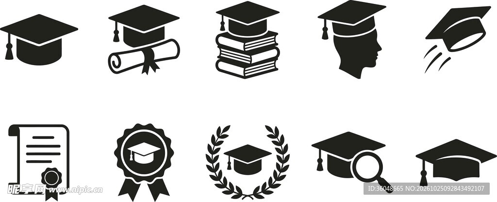 学士帽图标素材