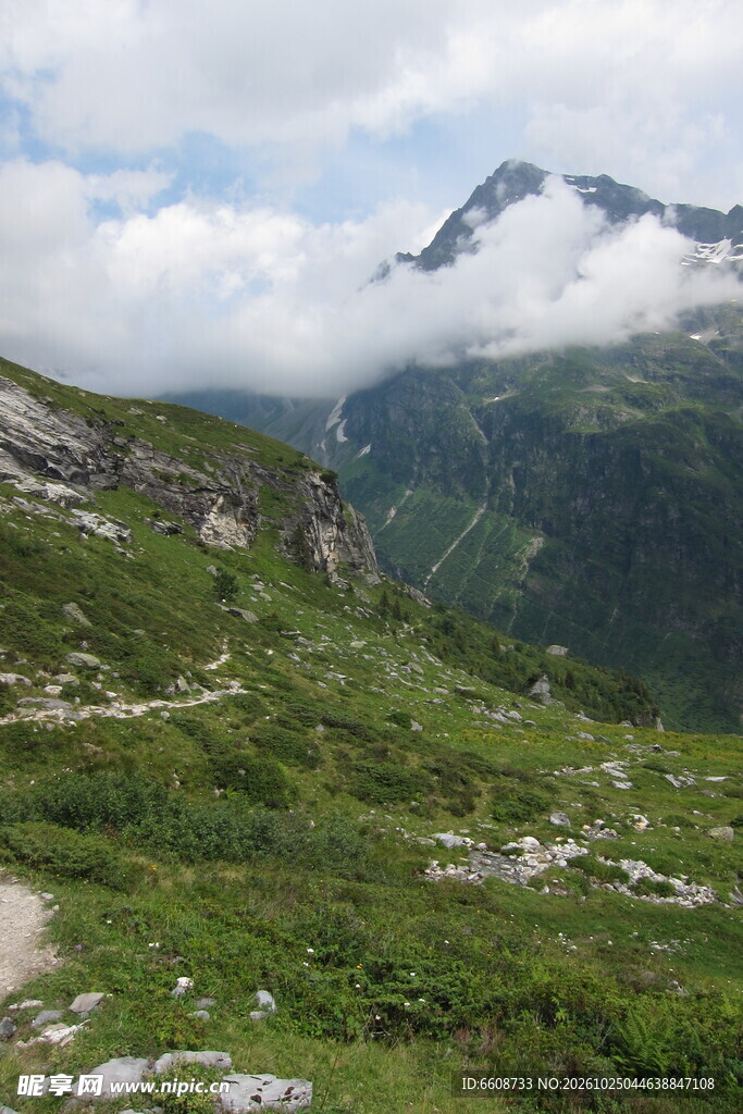 高山草甸云雾景观