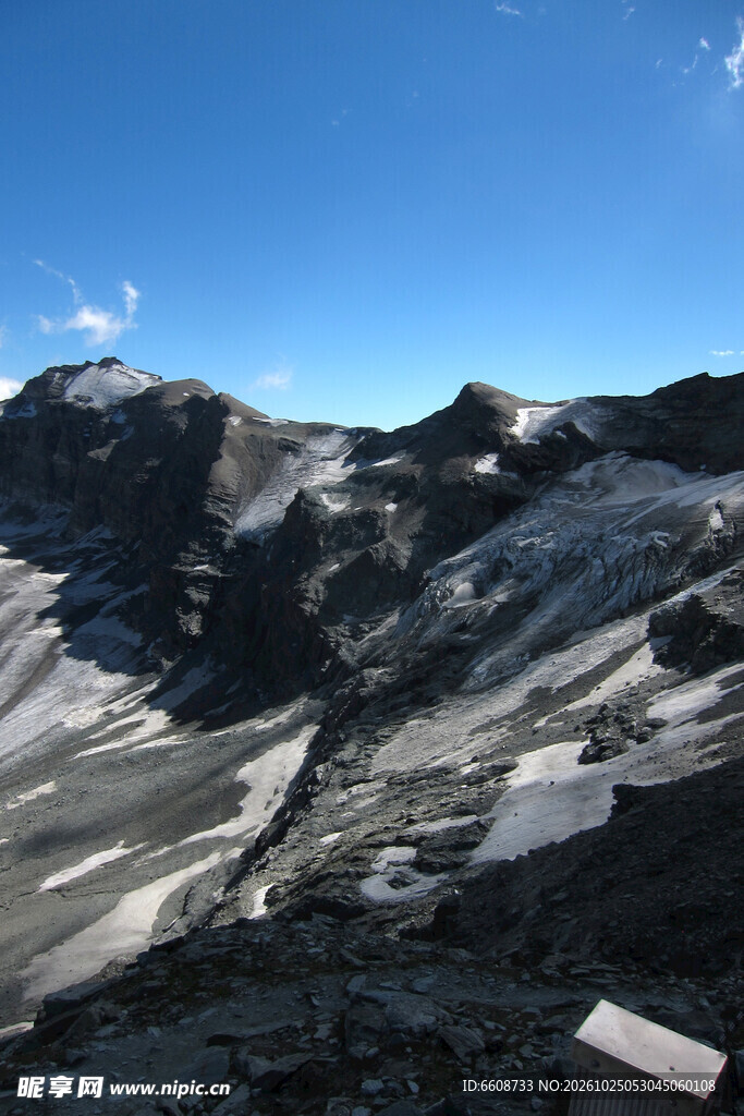 晴日高山冰川风光