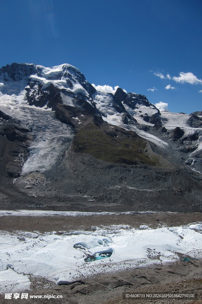 高原雪山冰湖景观