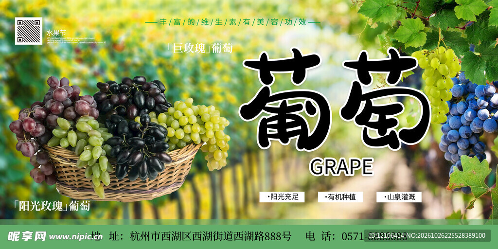 葡萄促销海报