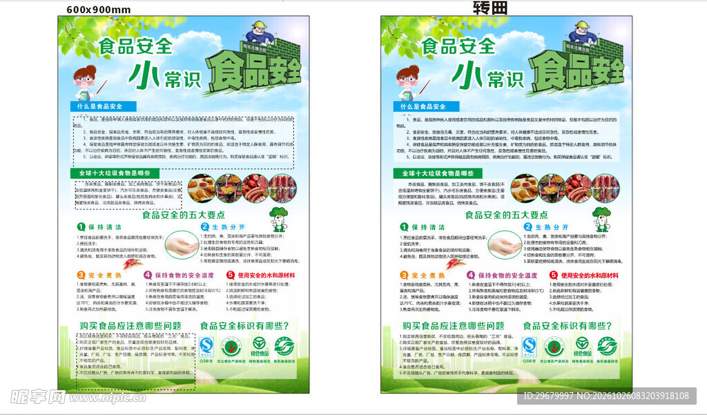 食品安全小常识 海报展板