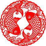 双鱼吉祥剪纸纹样