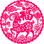 羊年福字剪纸窗花