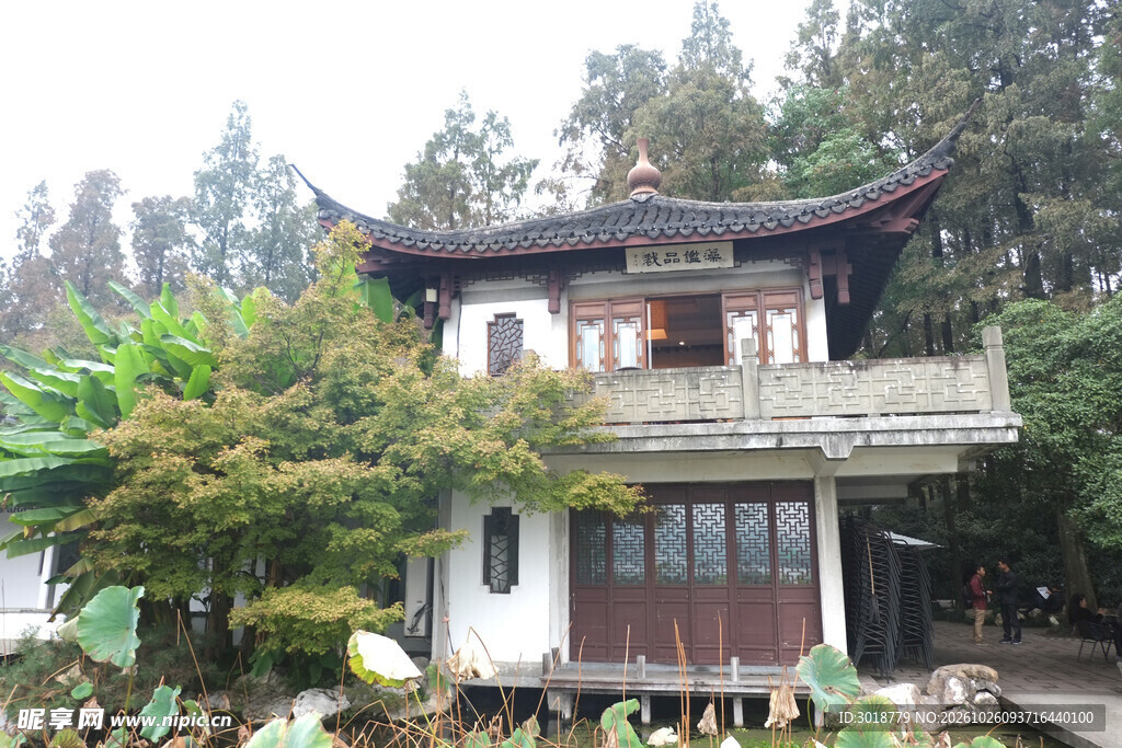 林间中式传统楼阁