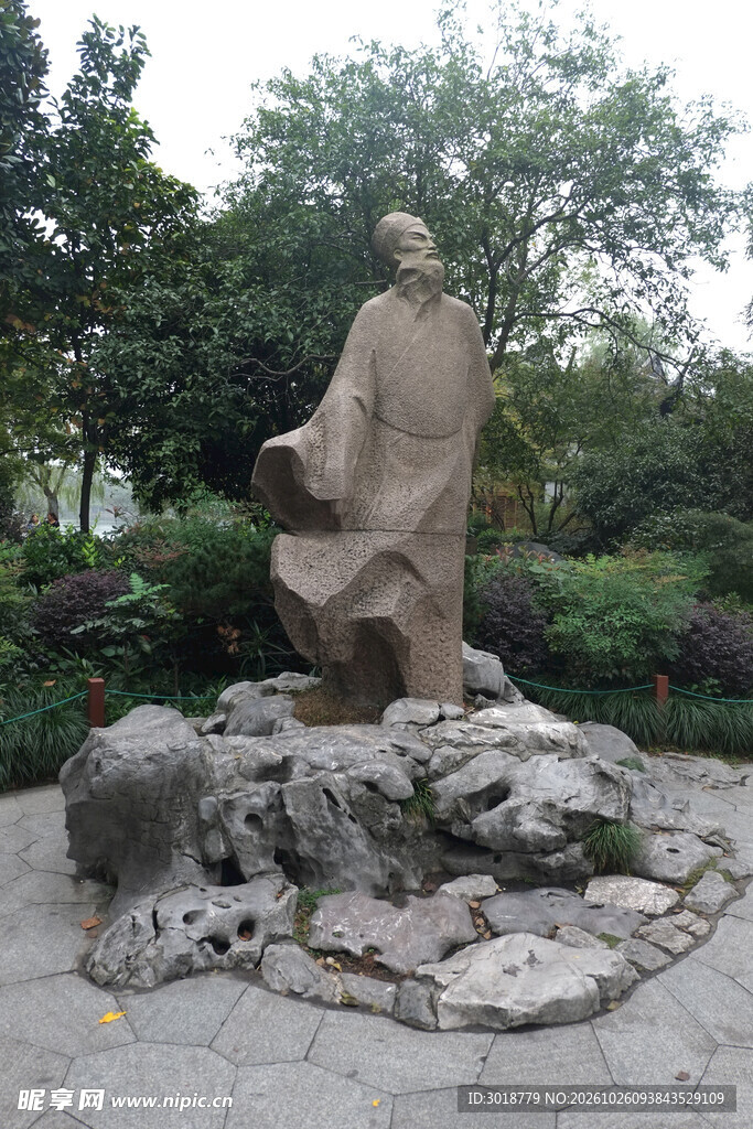 古代文人园林雕像