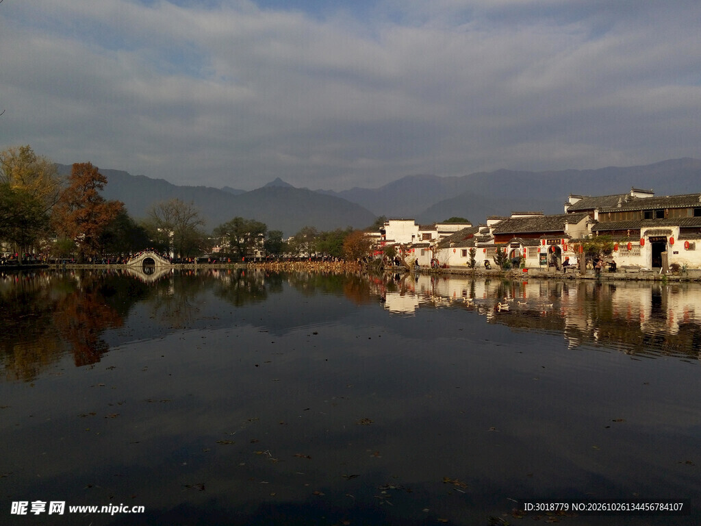皖南宏村湖景风光