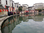 宏村月沼水乡古建风光