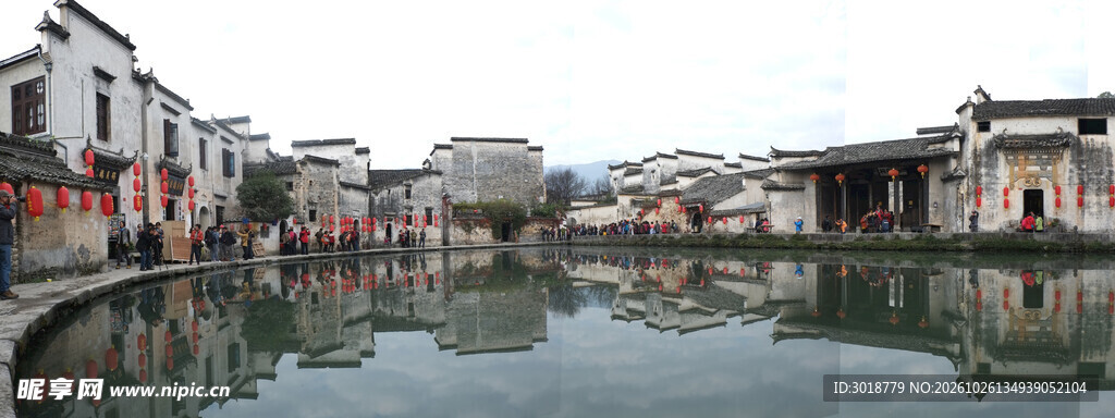 皖南宏村月沼古建风光