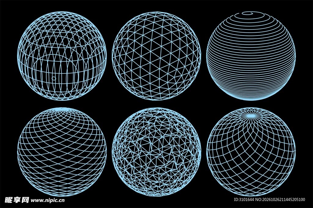 3D线条球体