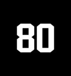 黑底白字数字80设计