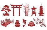 和风剪影素材