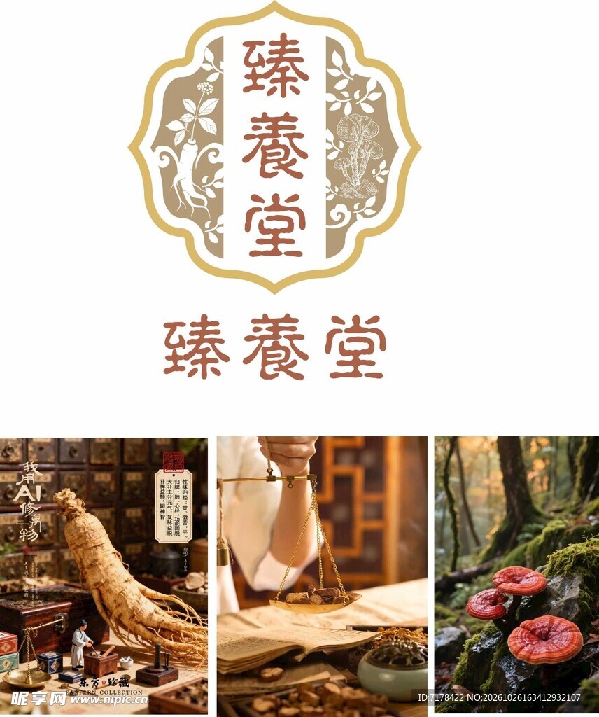 臻养堂中医药品牌标识