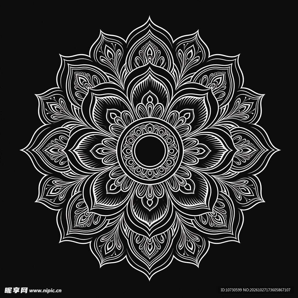 金属质感曼陀罗花纹