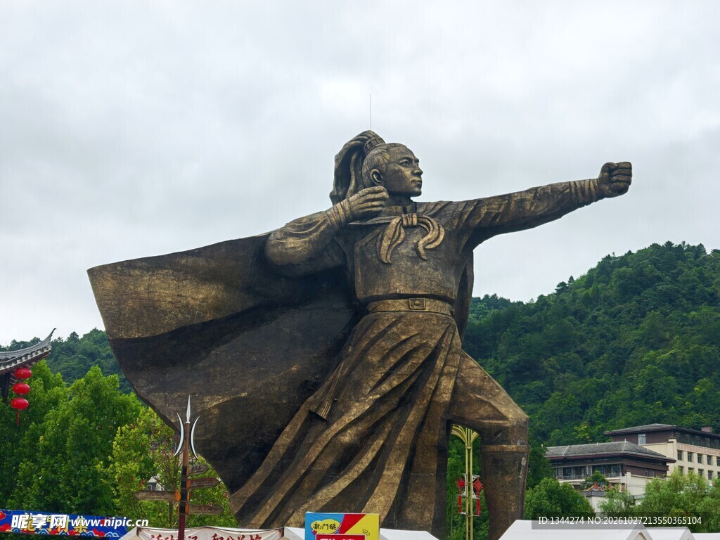 户外人物射箭铜像