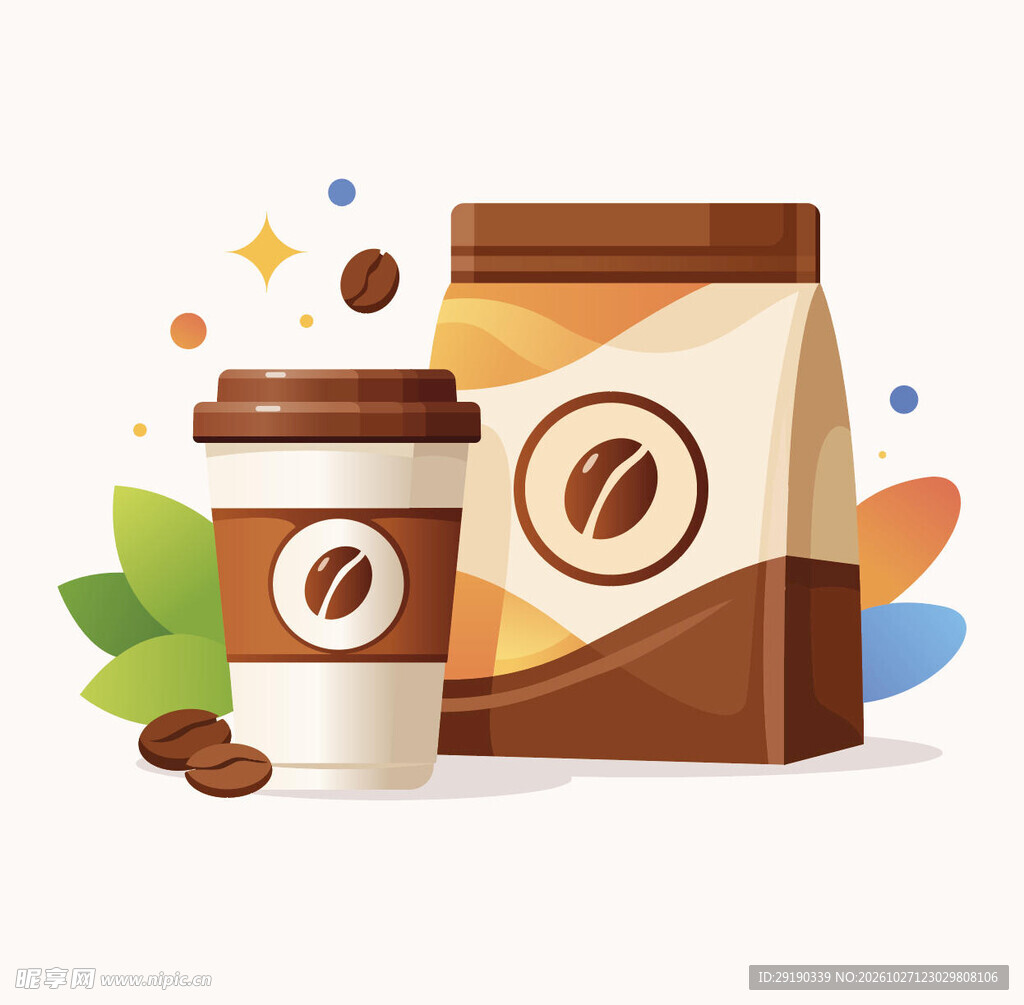 咖啡饮品卡通插画