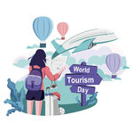 世界旅游日旅行主题插画