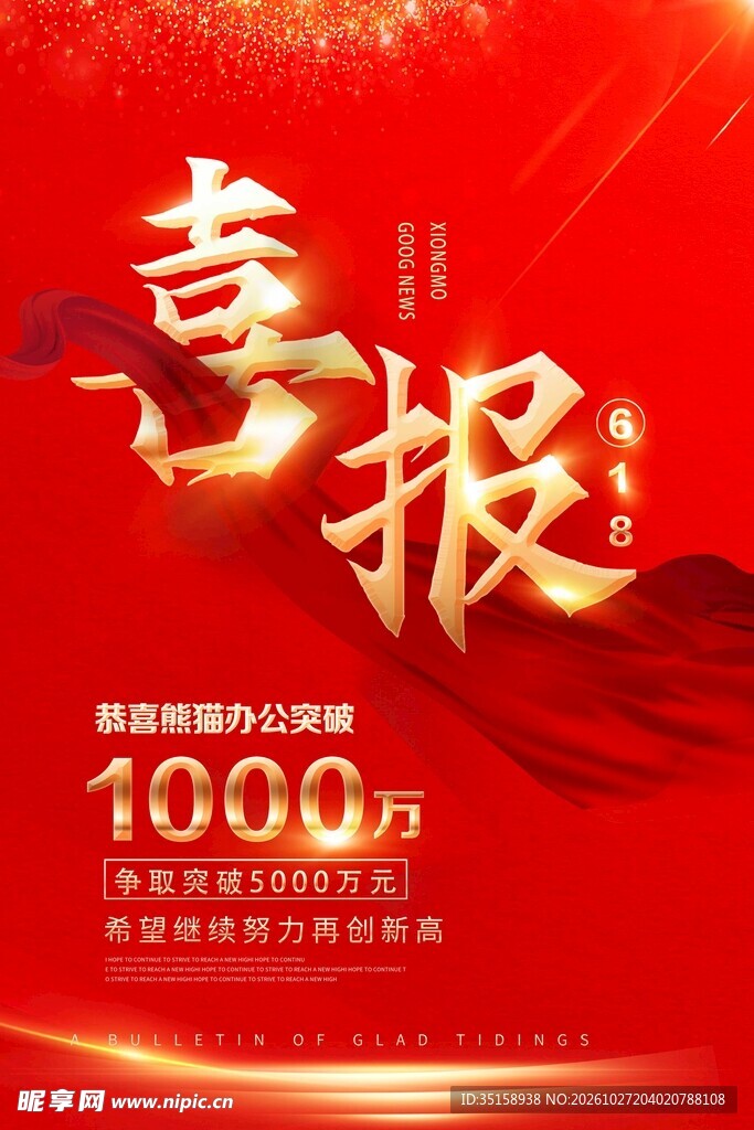 千万业绩喜报海报
