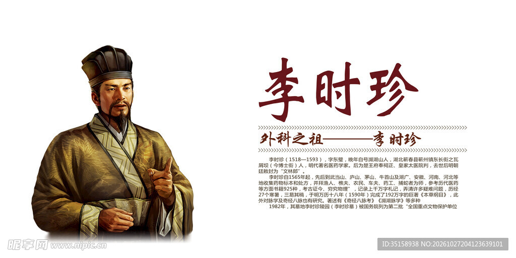 李时珍古代名医画像