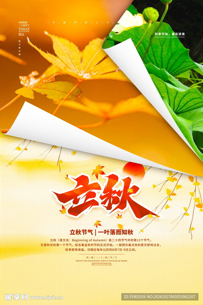 立秋节气宣传海报